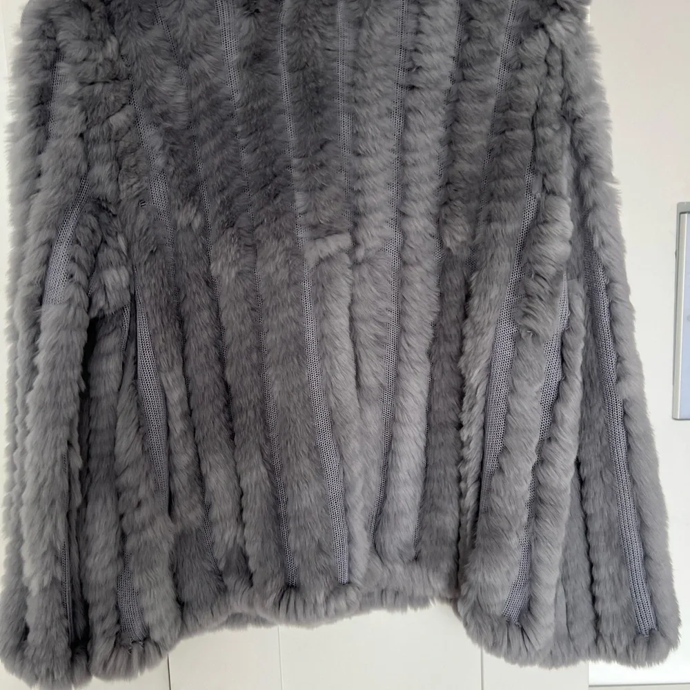 Heartloom Gray Plush Faux Fur Teddy Jacket - Picture 5 of 8